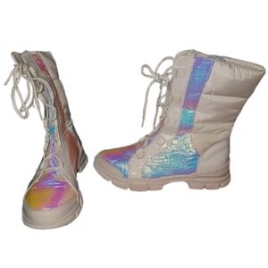 Fashion Nova Iridescent Winter Boots 10M